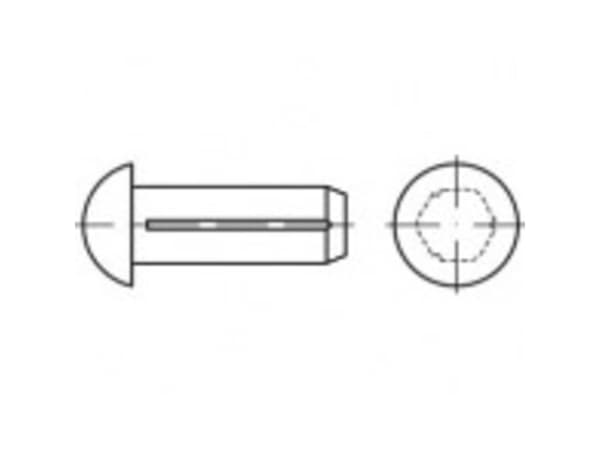 TOOLCRAFT TO-5454675 Halvrundt rillet søm 3 mm 500 stk 500 stk