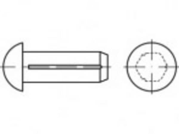 TOOLCRAFT TO-5454675 Halvrundt rillet søm 3 mm 500 stk 500 stk