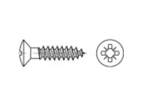 TOOLCRAFT TO-5454996 Spånskiveskruvar 3,5 mm 16 mm Korsklipp Pozidriv 88095 Mässing 1000 st