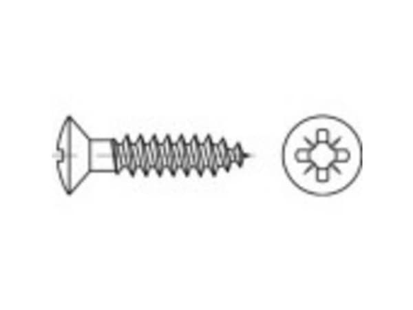 TOOLCRAFT TO-5454999 Spånskiveskruvar 3,5 mm 20 mm tvärsnitt Pozidriv 88095 Mässing 1000 st