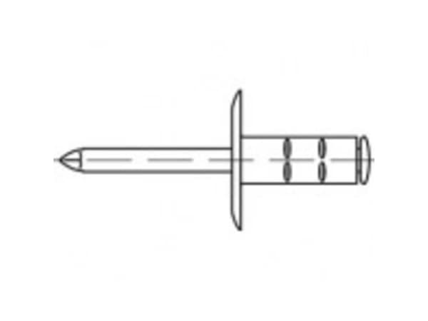 TOOLCRAFT TO-5455239 Åben blindnitte 3.2 mm 1000 stk