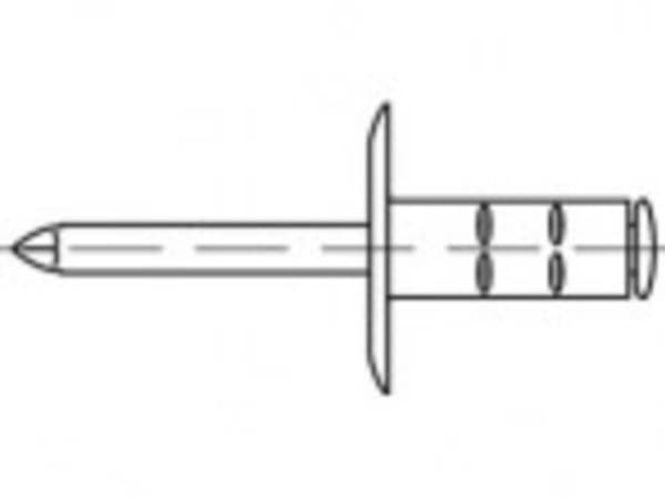 TOOLCRAFT TO-5455239 Åben blindnitte 3.2 mm 1000 stk