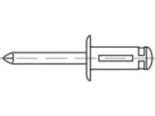 TOOLCRAFT TO-5455305 Åben blindnitte 4.8 mm 250 stk