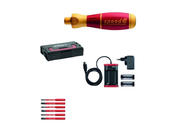 Wiha 590 T101, Elektrisk skrutrekker, Rett håndgrep, Rød, Gult, Batteri, 1,29 kg, Boks