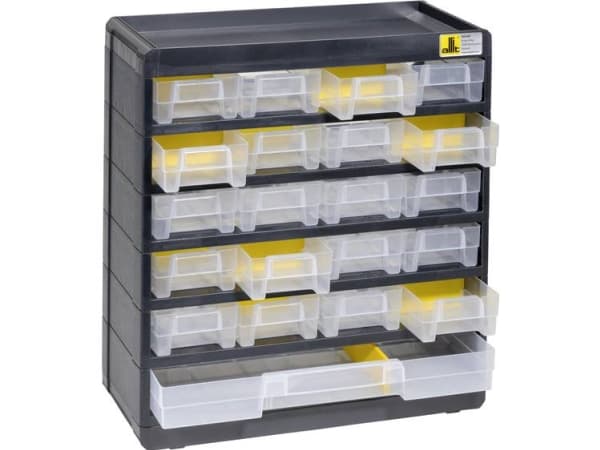 Allit 458090 Lagermagasin VarioPlus Basic 32 (B x H x T) 300 x 335 x 135 mm Sort, Gul 1 stk