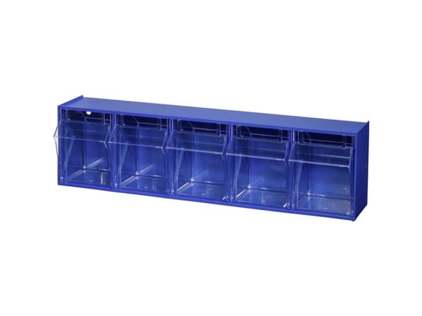 Allit 464430 foldekasse-magasin VarioPlus ProFlip 5 (B x H x T) 600 x 165 x 135 mm Blå , Transparent 1 stk