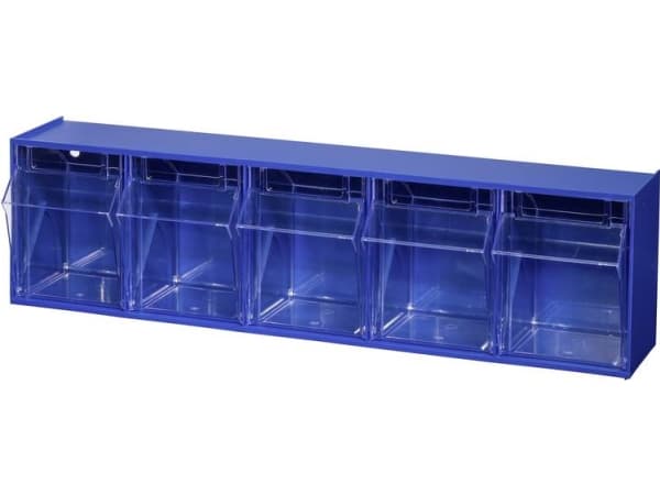 Allit 464430 foldekasse-magasin VarioPlus ProFlip 5 (B x H x T) 600 x 165 x 135 mm Blå , Transparent 1 stk