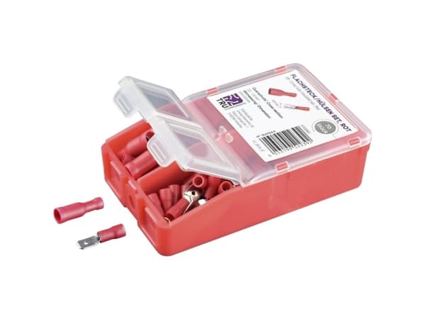 TRU COMPONENTS Klemmeforbindelsesstykker-sortiment 0.5 mm² 1.5 mm² Rød 140 stk Helisoleret