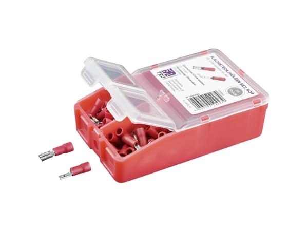 TRU COMPONENTS TC-6646608 Klemmeforbindelsesstykker-sortiment 0.50 mm² - 1.50 mm² Rød 140 stk