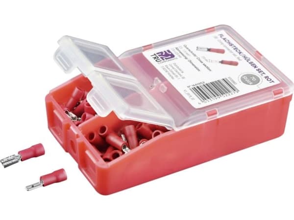 TRU COMPONENTS TC-6646608 Klemmeforbindelsesstykker-sortiment 0.50 mm² - 1.50 mm² Rød 140 stk