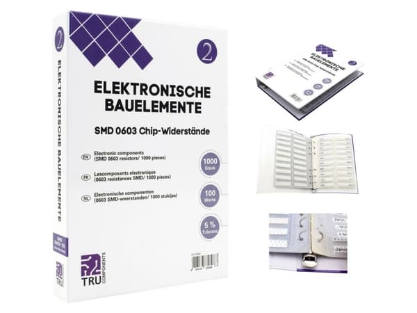 TRU COMPONENTS TC-6869404 Sortiment album SMD 0603 0,1 W 5 % 1000 delar