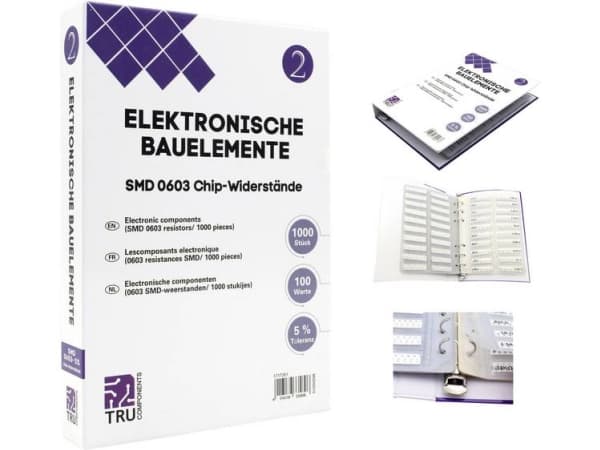 TRU COMPONENTS TC-6869404 Sortiment album SMD 0603 0,1 W 5 % 1000 delar