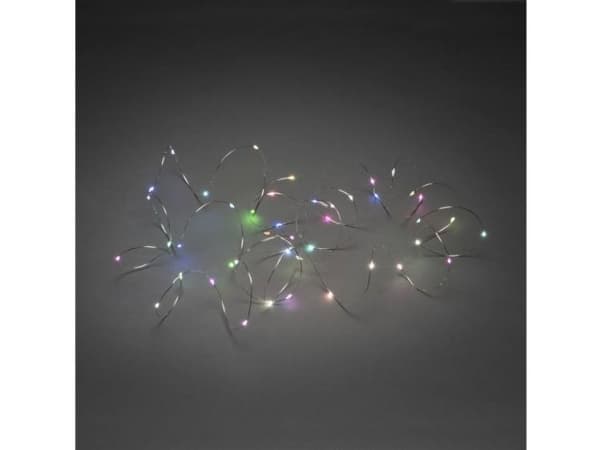 Konstsmide 6333-590 Mikrovaloketju Sisäisesti virtalähteen kautta Lamppujen lukumäärä 50 LED (RGB) Valaistu Pituus: 4,9 m