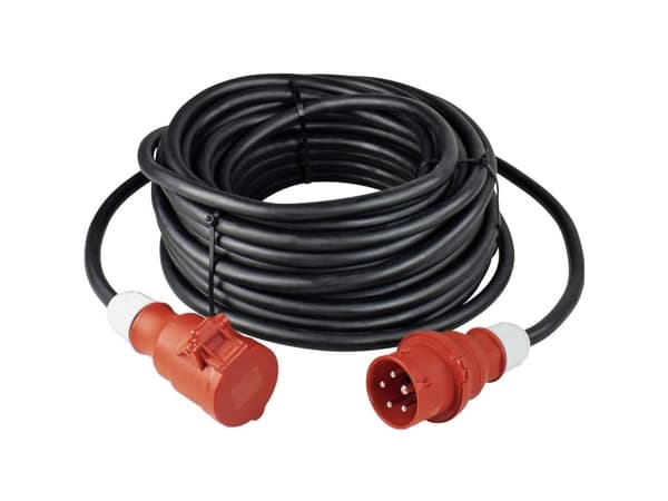 kuten Schwabe CEE-laajennus 32A 400V 6h L.10m H07RN-F 5x6,0mm2 IP44 5-napainen vaiheistettu invertteri (61038)