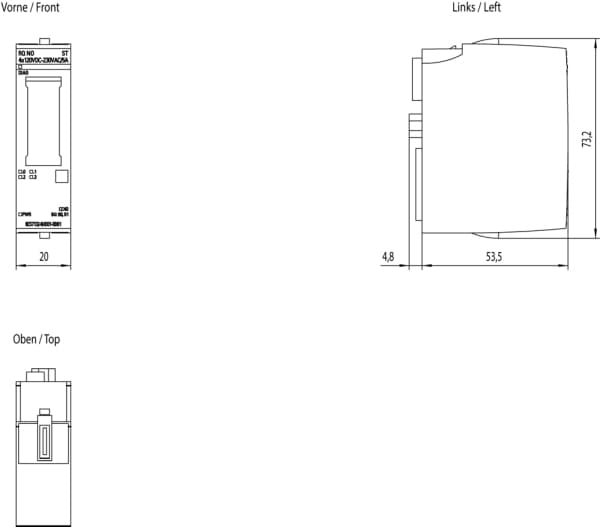 Siemens 6ES7132-6HD01-0BB1, Innendørs, Flerfarget, Tyskland, 45 g, 68 mm, 30 mm