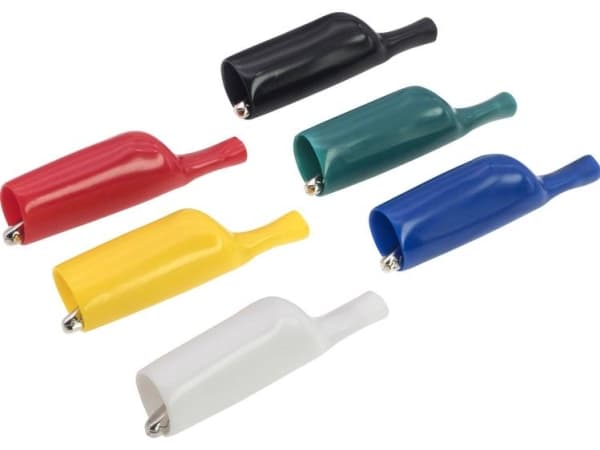 VOLTCRAFT MSK-106 Crocodile Eye Set Connector 2 mm Röd, svart, gul, blå, grön, vit