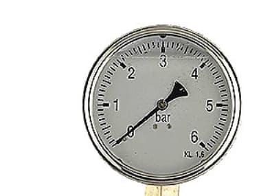 Manometer ø100, ned, 1/2", 0-16 bar rustfrit hus m/glycerin