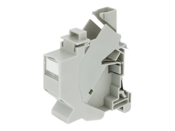 Delock Keystone Mounting for DIN rail with dust cover - Chassi med modulär insättning - kan monteras på DIN-skena - vit - 1 port
