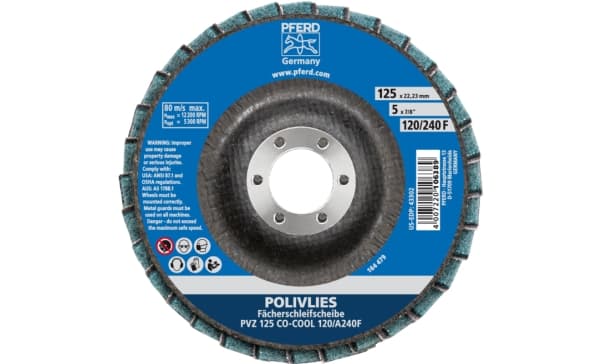 PFERD 44695113, 12200 RPM, 2,22 cm, 12,5 cm, 18 mm, 5 stykker