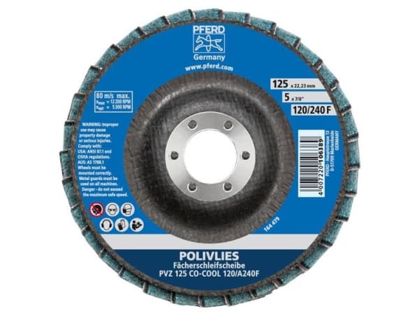 PFERD 44695113, 12200 RPM, 2,22 cm, 12,5 cm, 18 mm, 5 stykker