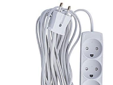 E-Line 3-uttag ojordat - Barnsäkert - 5m - vit