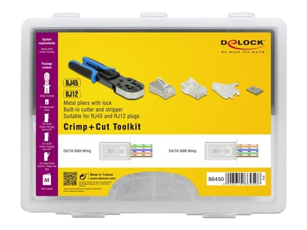 Delock RJ45 Crimp+Cut Toolkit - Krampeverktøy - blå/svart