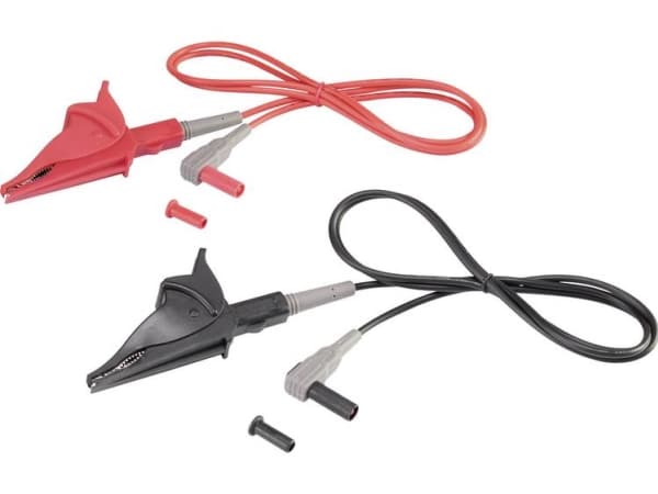VOLTCRAFT MSL-507 Prøveledning [Stik 4 mm - Krokodilleklemme] 1.00 m Sort, Rød 1 stk