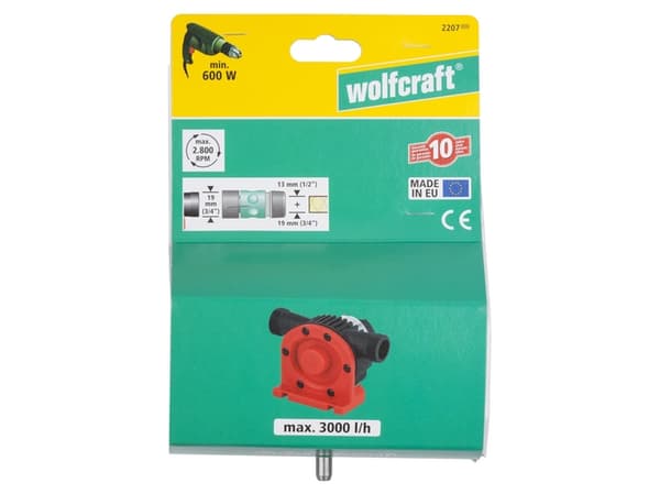 wolfcraft GmbH 2207000, 600 W, 3000 l/h, Musta, Punainen