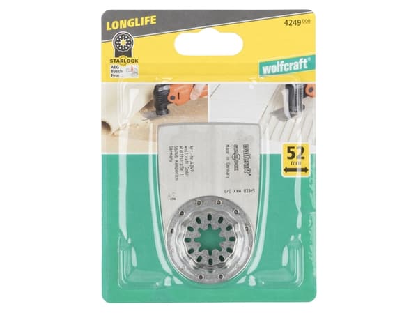 wolfcraft GmbH 4249000, Matta, Rester av hårda mattor, Rester av mjuka mattor, lerklibb, High Carbon Steel (HCS), 5.2 cm, 1 st