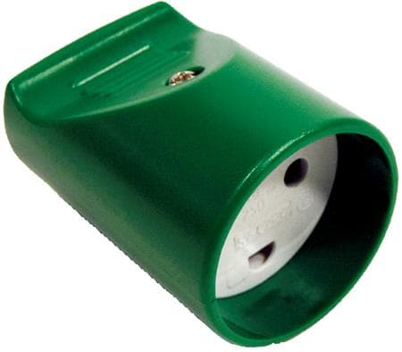 Iskunkestävä jatkojohto, ilman maadoitusta, 16A 250V IP20, polykarbonaatti - väri vihreä