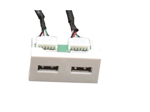 Garbot FA-2420-2USB(A)-F/F-PH-20CM, Valkoinen, 45 mm, 22,5 mm