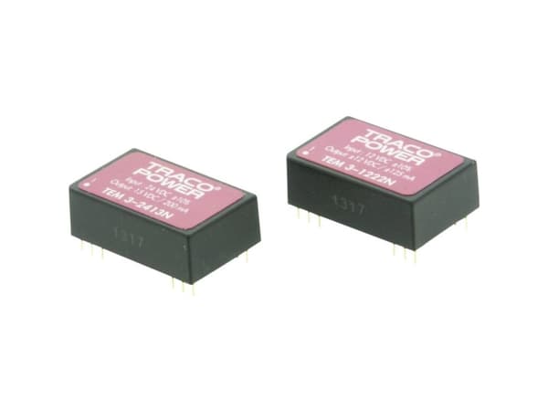 TracoPower TEM 3-2422N DC/DC-omvandlare, PCB 24 V/DC 12 V/DC, -12 V/DC 125 mA 3 W Antal utgångar: 2 x