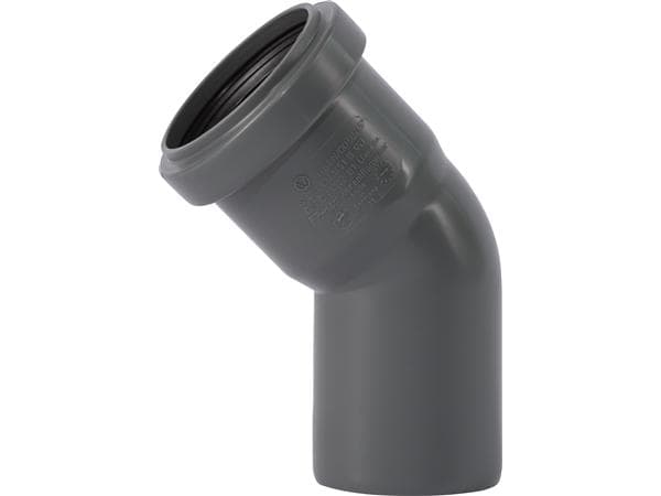 HT Safe bøjn. 50mm 45grHurtigere og nemmere montering med de nye patenterede tætningsringe bestående af 3 læber.