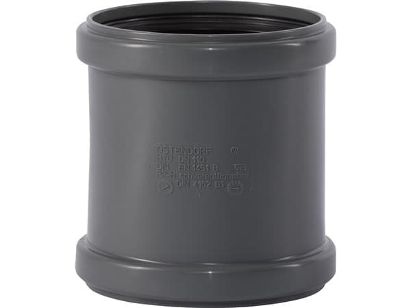 HT Safe skydemuffe 110mmHurtigere og nemmere montering med de nye patenterede tætningsringe bestående af 3 læber.