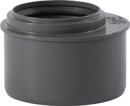 110 x 75 mm harmaa PP-viemärin supistuskappale, lyhyt malli