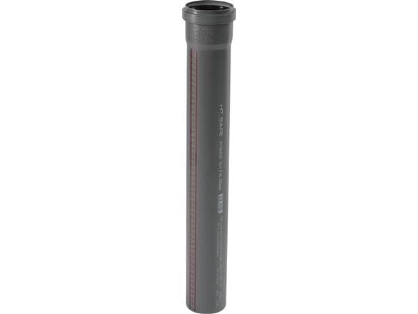 HT Safe rør 75X500mm m. mufHurtigere og nemmere montering med de nye patenterede tætningsringe bestående af 3 læber.