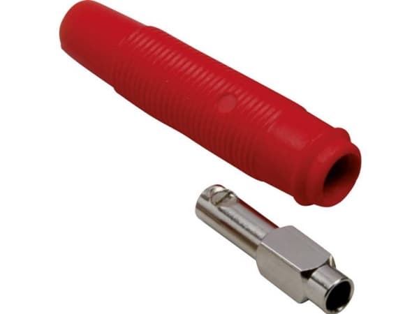TRU COMPONENTS Laboratorietilslutning Kobling, lige Stift-diameter: 4 mm Rød 100 stk