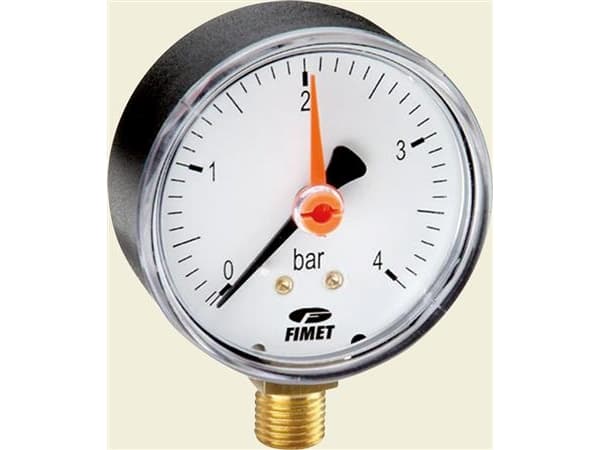 MANOMETER Ø63 X 1/4 0-4 BAR NEDADVENDT TILSLUTNING TIL VARMEANLÆG