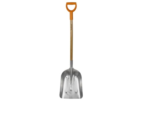 Fiskars 1001637, Trädgårdsskyffel, Gjuten aluminium, Polypropylen (PP), Gjuten aluminium, Trä, Torg, D-formad, 1,4 kg