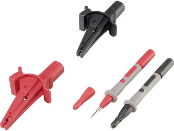 VOLTCRAFT MSS-103 Alligaattorileukasarja Liitäntä 4 mm CAT III 1000 V, CAT IV 600 V Musta, punainen 1 setti