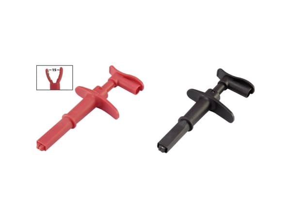 VOLTCRAFT MSK-116 Krokodilleklemme Stik 4 mm CAT III 1000 V, CAT IV 600 V Sort, Rød