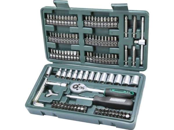 Brüder Mannesmann pipenøkkelsett metrisk 1/4" (6,3 mm) 130 deler 29166 (29166)