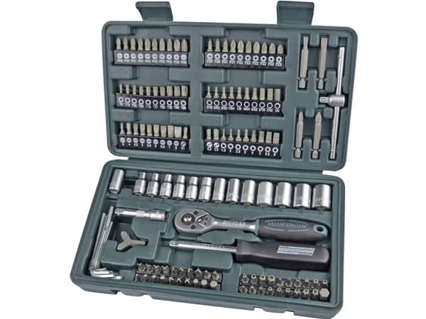 Brüder Mannesmann pipenøkkelsett metrisk 1/4" (6,3 mm) 130 deler 29166 (29166)
