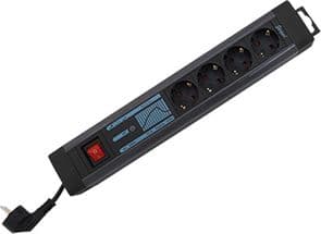 REV 0015462513, 2,5 m, Kulmikas, Musta, 4 AC-pistorasia(a), 250 V, 3500 W