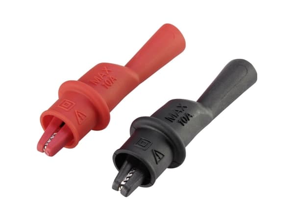 VOLTCRAFT MSK-104 Krokodilleklemme Stik 4 mm CAT III 1000 V, CAT IV 600 V Sort, Rød