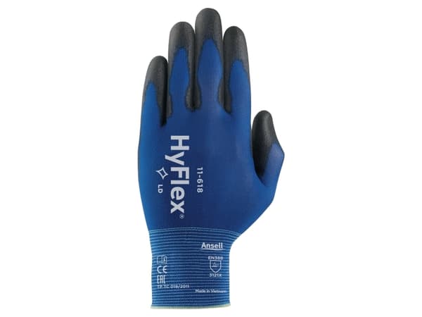 Arbejdshandsker Ansell Hyflex 11-618, blå, str. 10, pakke a 12 par