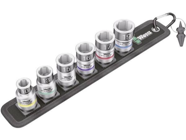 Wera 05003995001, Socket set, 1/2", Metrisk, 6 huvuden, 10,13,15,16,17,19 mm