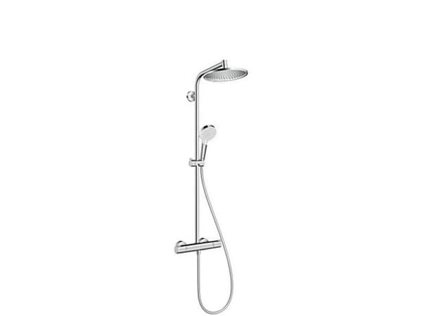 HANSGrohe Crometta S240 brusesystem i hvid/krom med 350 mm brusearm, håndbruser med 1 strålefunktion Rain. EuroSmart 9l/min.