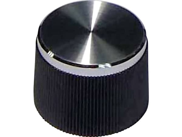 TRU COMPONENTS Drejeknap Sort (Ø x K) 21 mm x 15 mm 1 kpl 1 kpl