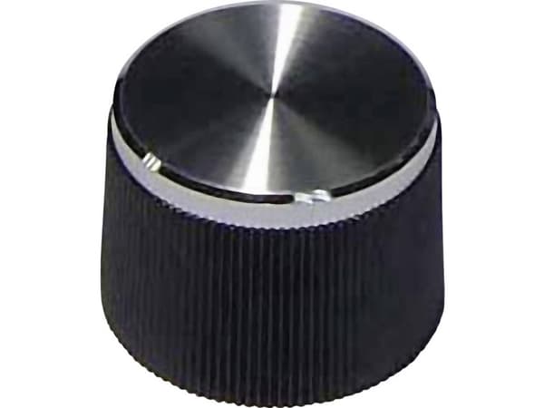 TRU COMPONENTS Drejeknap Sort (Ø x K) 21 mm x 15 mm 1 kpl 1 kpl
